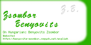 zsombor benyovits business card